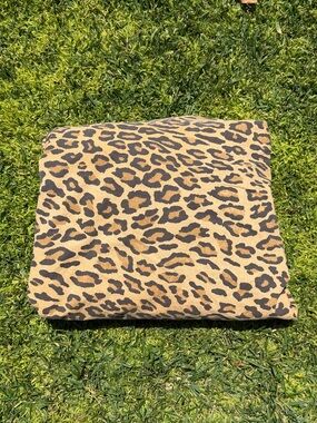 Ralph Lauren Aragon Leopard Print Twin Fitted Sheet Made in USA 100% Cotton
